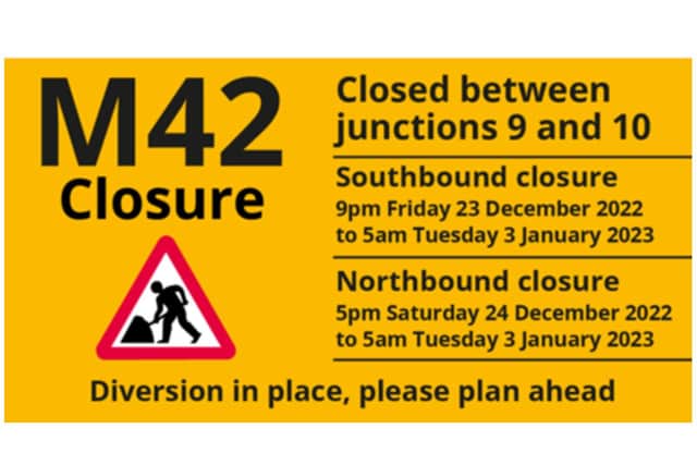 HS2 and Balfour Beatty VINCI are working closely with National Highways to plan and complete these works. There will be a phased temporary full closure of both the M42 southbound and northbound, between junctions 9 and 10. Photo supplied