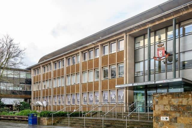 Shire Hall in Warwick, which is currently hosting Warwick District Council meetings while work takes place at Leamington Town Hall. Photo by Mike Baker