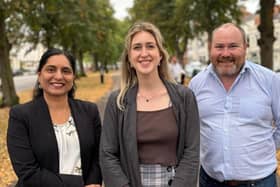 Cllr Becky Davidson pictured centre with Green councillors Hema YellaPragada and Will Roberts. Picture supplied.