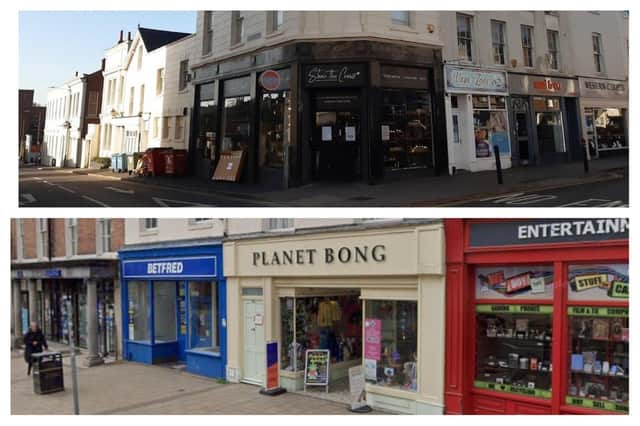 Top: Stone the Crows!. Bottom: Planet Bong (credit: Google Maps).