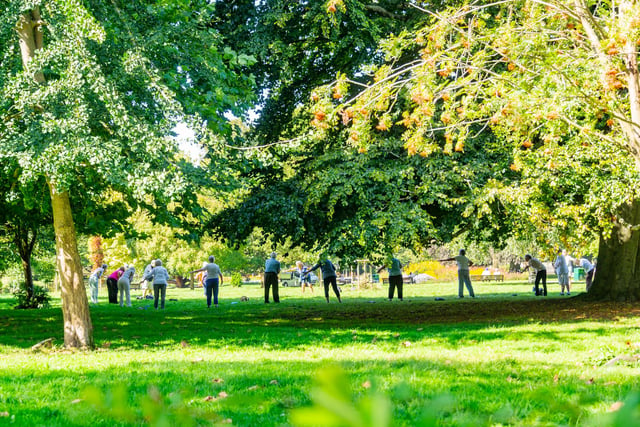 Visitors in St Nicholas Park taking part in an activity. Photo by Mike Baker