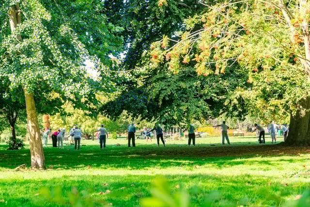 Visitors in St Nicholas Park taking part in an activity. Photo by Mike Baker
