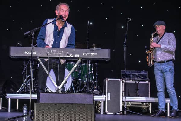 Mike d'Abo on keyboard, Simon Currie on sax. Picture: Patrick Joyce.