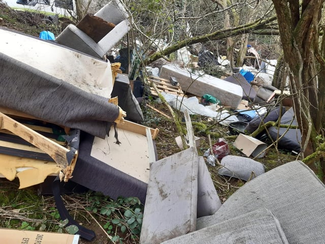 Some of rubbish dumped near the old Lias line