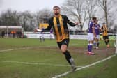 Henry Landers celebrates his goal against Darlington. Photo: Chris Simpson.