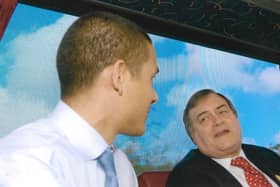 Metro reporter Josh Layton with John Prescott in 2005 (Picture: Josh Layton)