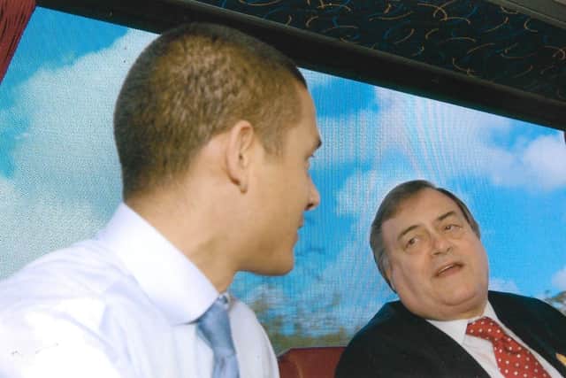 Metro reporter Josh Layton with John Prescott in 2005 (Picture: Josh Layton)