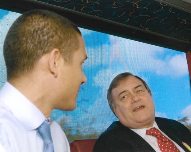 Metro reporter Josh Layton with John Prescott in 2005 (Picture: Josh Layton)