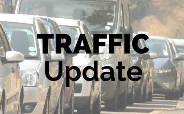 Traffic is queueing on the M40 in south Warwickshire