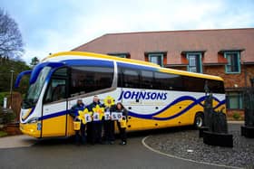 Staff from Johnsons Coaches visit Marie Curie Hospice, West Midlands