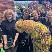 The winning team from Moreton Morrell College with their first place floral design. Photo supplied