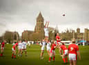 Action from the England Under 18 game at Rugby School.
