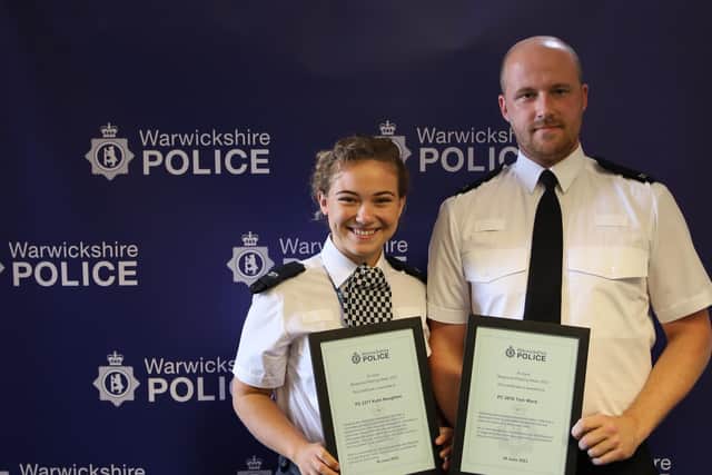 PCs Katie Boughton and Tom Ward were recognised at the force’s Response Policing Week awards held on Friday.