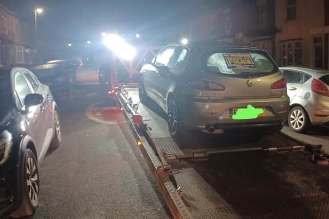 A drink driver was caught and arrested after he beeped his horn repeatedly along a Rugby street.