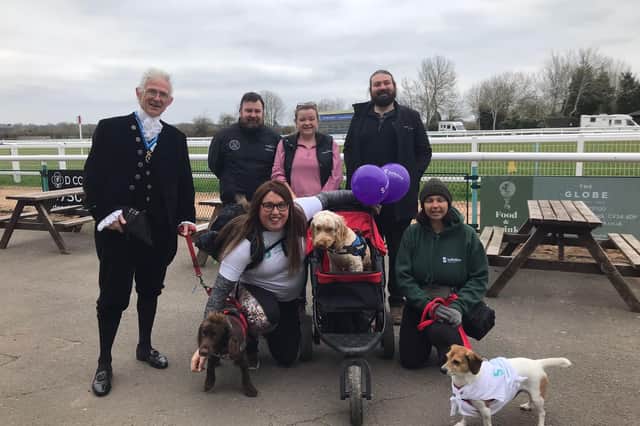 Alex was met at Warwick Racecourse by the High Sheriff of Warwickshire, David Kelham and some of the team from the Racecourse. Photo supplied