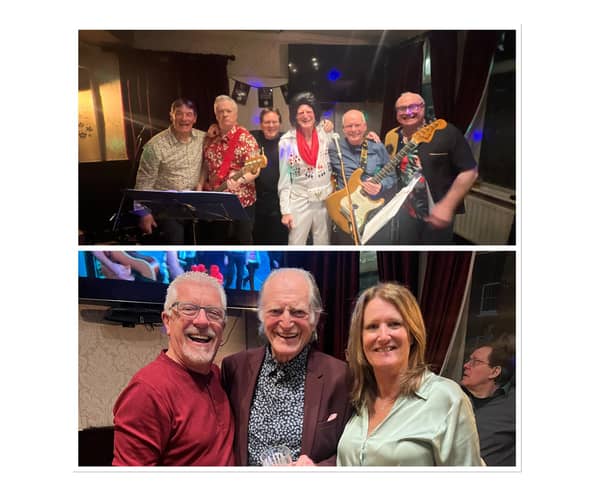 Top: David Bradley and his band Heartbreak Soup UK at The New Inn in Leamington
Bottom: David with Landlady Mandy Beck and her partner Trefor Jenkins (Licensee).
Pictures supplied.