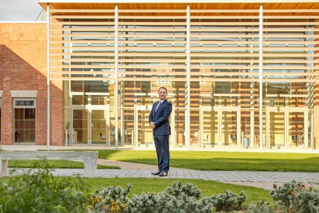 King's High School Head Master, Dr Stephen Burley, in front of the school.