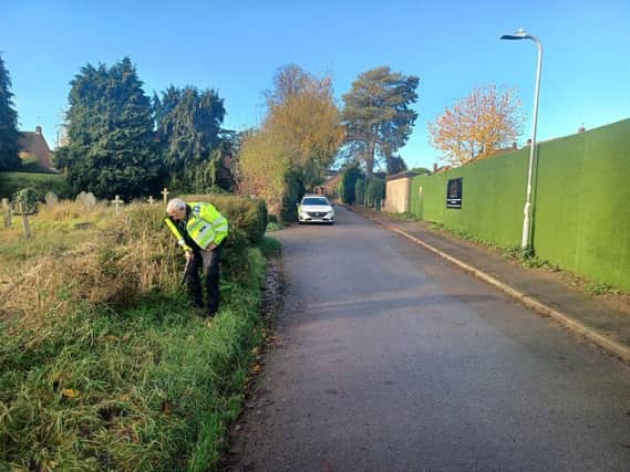 Police search for knives as part of the operation.