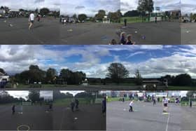 Children tackle the obstacle course at Our Lady and St Teresa's Catholic Primary School in Cubbington.