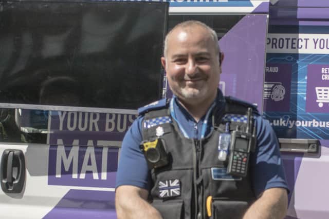 Gus Nasser of Rugby Police was out looking after Rugbeians and manning a police stand. Photo by Patrick Joyce.