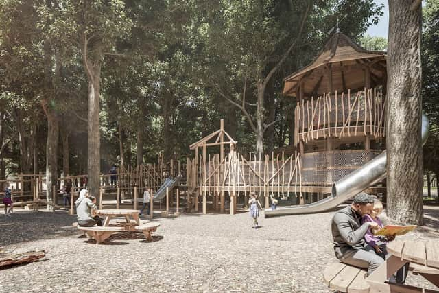 The new play area in the woodland at Coombe Abbey park grounds.