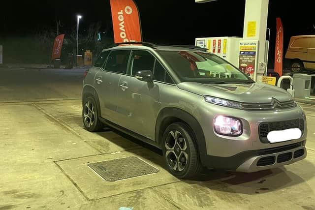 Police spotted this Citroën on the forecourt of the Shell petrol station Birmingham Road Hatton