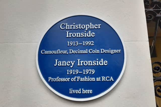 The blue plaque dedicated to the Ironsides at number 11 Lansdowne Circus.