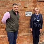 Haven School director Steve Farmer and head teacher Anna Besley welcomed  Mark Pawsey.