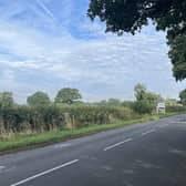 The current straight stretch of Alwyn Road between Dunchurch and Bilton will be changed drastically by the link road plans. This view will feature a major junction with the link road close to the camera and a separate roundabout just before the houses in Bilton start, to give access to the proposed development behind Montague Road and also behind Alwyn Road. Markings for the possible layout for both already seem to exist on the road surface.