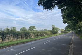 The current straight stretch of Alwyn Road between Dunchurch and Bilton will be changed drastically by the link road plans. This view will feature a major junction with the link road close to the camera and a separate roundabout just before the houses in Bilton start, to give access to the proposed development behind Montague Road and also behind Alwyn Road. Markings for the possible layout for both already seem to exist on the road surface.