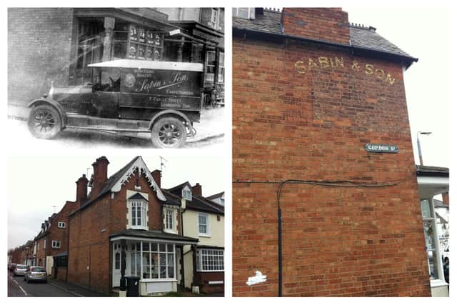 Top left shows the original bakery at 7 Farley street with the delivery van outside in around 1930. Bottom left and right shows 7 Farley street today and the remaining 'Sabin & Son' name. Photos supplied