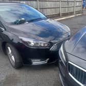 Police spotted this Ford Focus (pictured) which was stolen from Nuneaton. The vehicle was cloned and on false number plates.