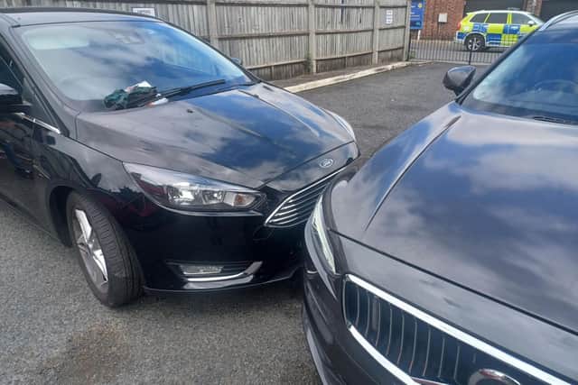 Police spotted this Ford Focus (pictured) which was stolen from Nuneaton. The vehicle was cloned and on false number plates.