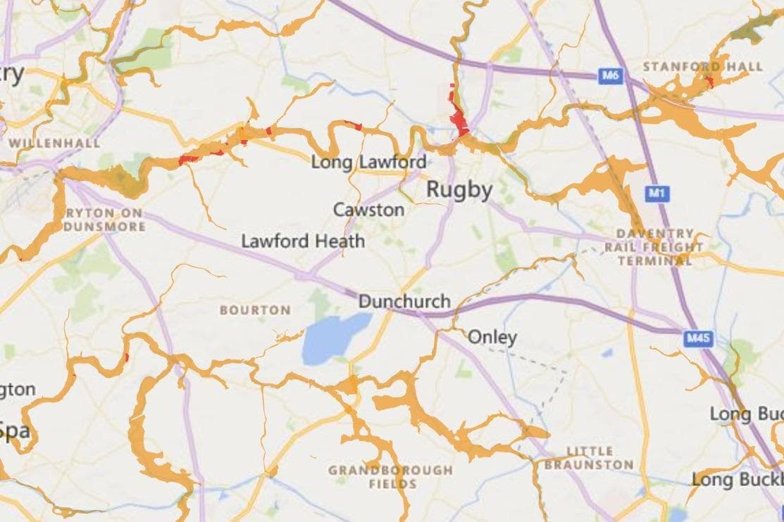Five flood warnings remain in place in the Rugby area after Storm Henk continues to cause disruption 