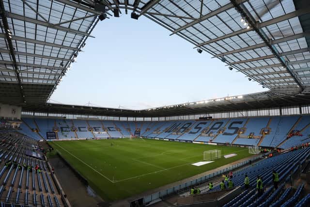 COVENTRY, ENGLAND - OCTOBER 25: General view inside the stadium, home of Wasps and Coventry City ahead of the Sky Bet Championship between Coventry City and Rotherham United at The Coventry Building Society Arena on October 25, 2022 in Coventry, England. (Photo by Catherine Ivill/Getty Images)