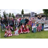 Barford villagers protesting the quarry plans back in May. Photo supplied