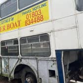 It's a long way from home but the double decker bus, seen here in the car park at the Shoulder of Mutton at Grandborough in November, could play a key role in the pub's future.