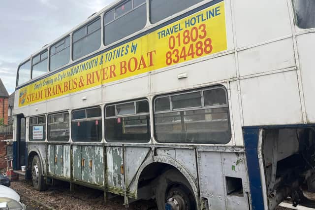 It's a long way from home but the double decker bus, seen here in the car park at the Shoulder of Mutton at Grandborough in November, could play a key role in the pub's future.