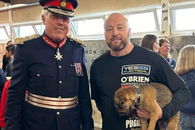Lord Lt Mr Tim Cox with Edwin Cleary.