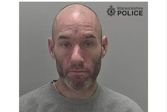 John Lewis, 33, of Spencer Street in Leamington, will spend Christmas behind bars having been jailed for 26 weeks. Photo supplied by Warwickshire Police