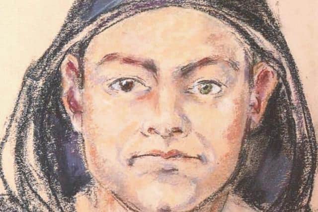 Police believe different eye colours could help in tracing this man about a rape in 2017. Image: Warwickshire Police