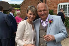 Grace Lyne with her father Mark Grineaux