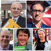 The Rugby candidates (from top left, going clockwise): John Slinger (Labour), Richard Dickson (Liberal Democrats), Yousef Dahmash (Conservative), Devenne Kedward (Reform UK), Becca Stevenson (Green Party), Mark Townsend (Independent) and Anand Prakash Swayamprakasam (Independent).
