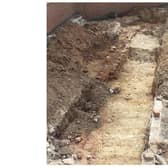 The new discovery, believed to be part of a water mill which stood on the site in medieval times is being carefully analysed by experts from Historic England, Archaeology Warwickshire and local historians. Photo supplied by Warwick District Council