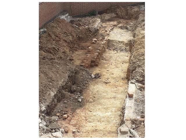 The new discovery, believed to be part of a water mill which stood on the site in medieval times is being carefully analysed by experts from Historic England, Archaeology Warwickshire and local historians. Photo supplied by Warwick District Council