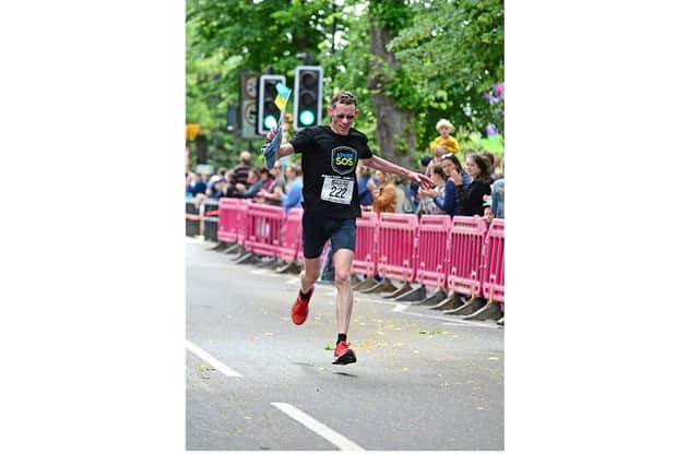 Connor Carson running in the Leamington Half Marathon. Picture submitted.