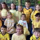Children from Bilton Infant School wear yellow for the day.