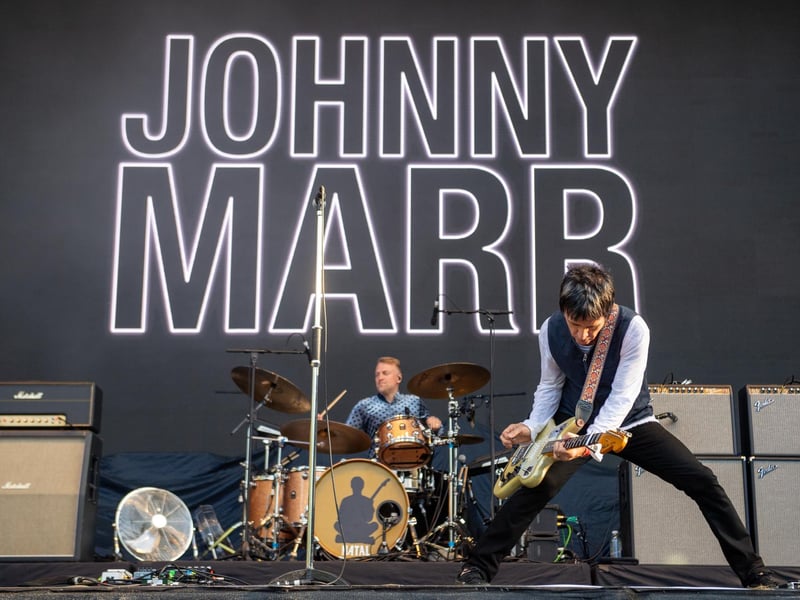 Johnny Marr on stage at Warwick Castle on Sunday, July 21. Photo by David Jackson.