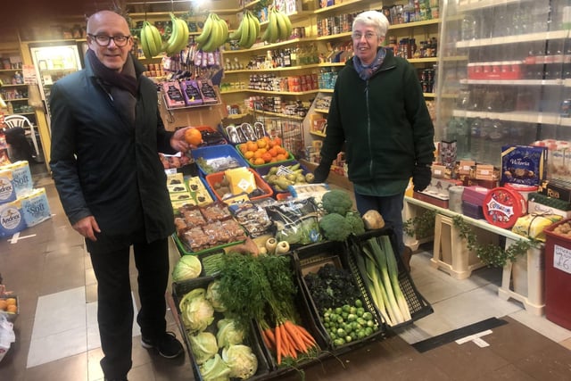 Matt Western visit's Powell's Greengrocers on Small Business Saturday