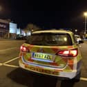 Police at the retail park at the weekend.